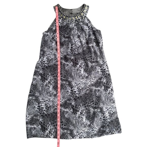 WHBM Halter Dress Sz 0 XS Snakeskin Print Beaded Embellishment Neckline - Picture 6 of 12